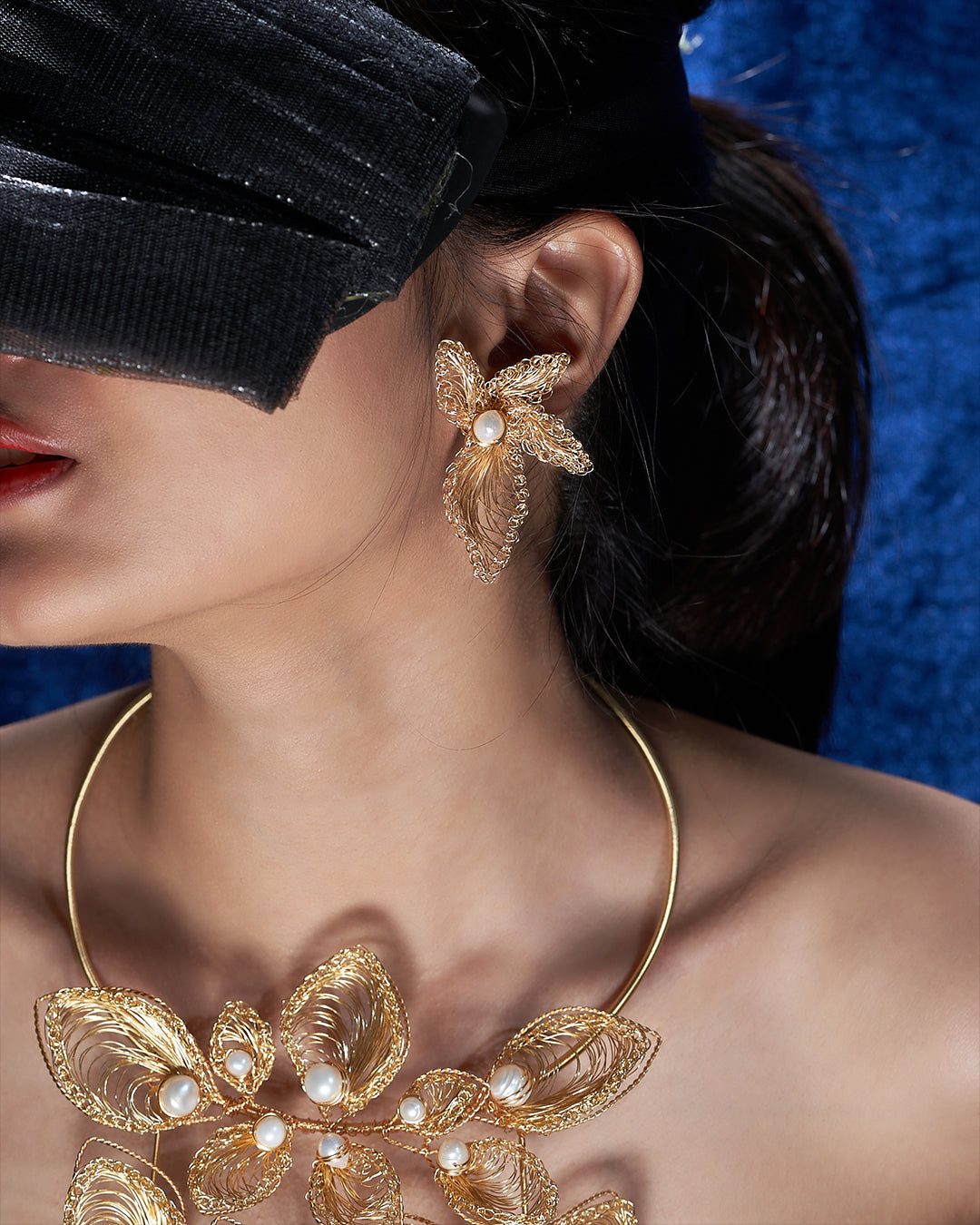 Padma Pearl Gold Earrings