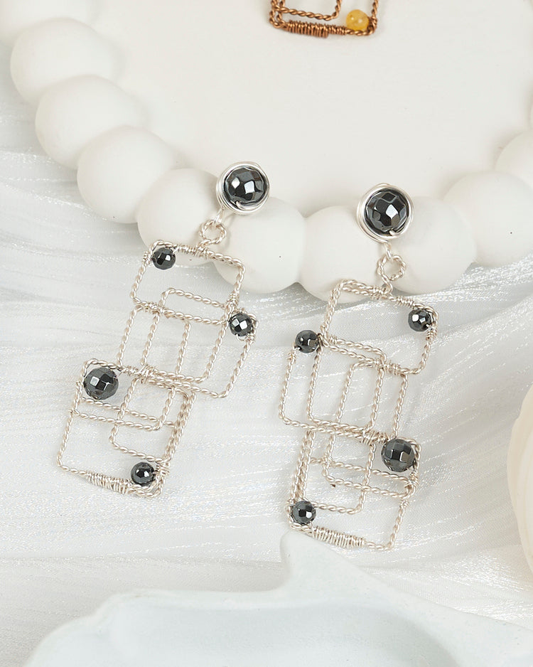 Maze Silver Earrings