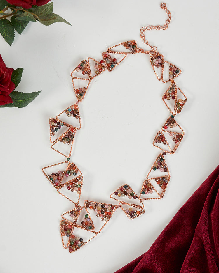 Mozaic Rose Gold Necklace