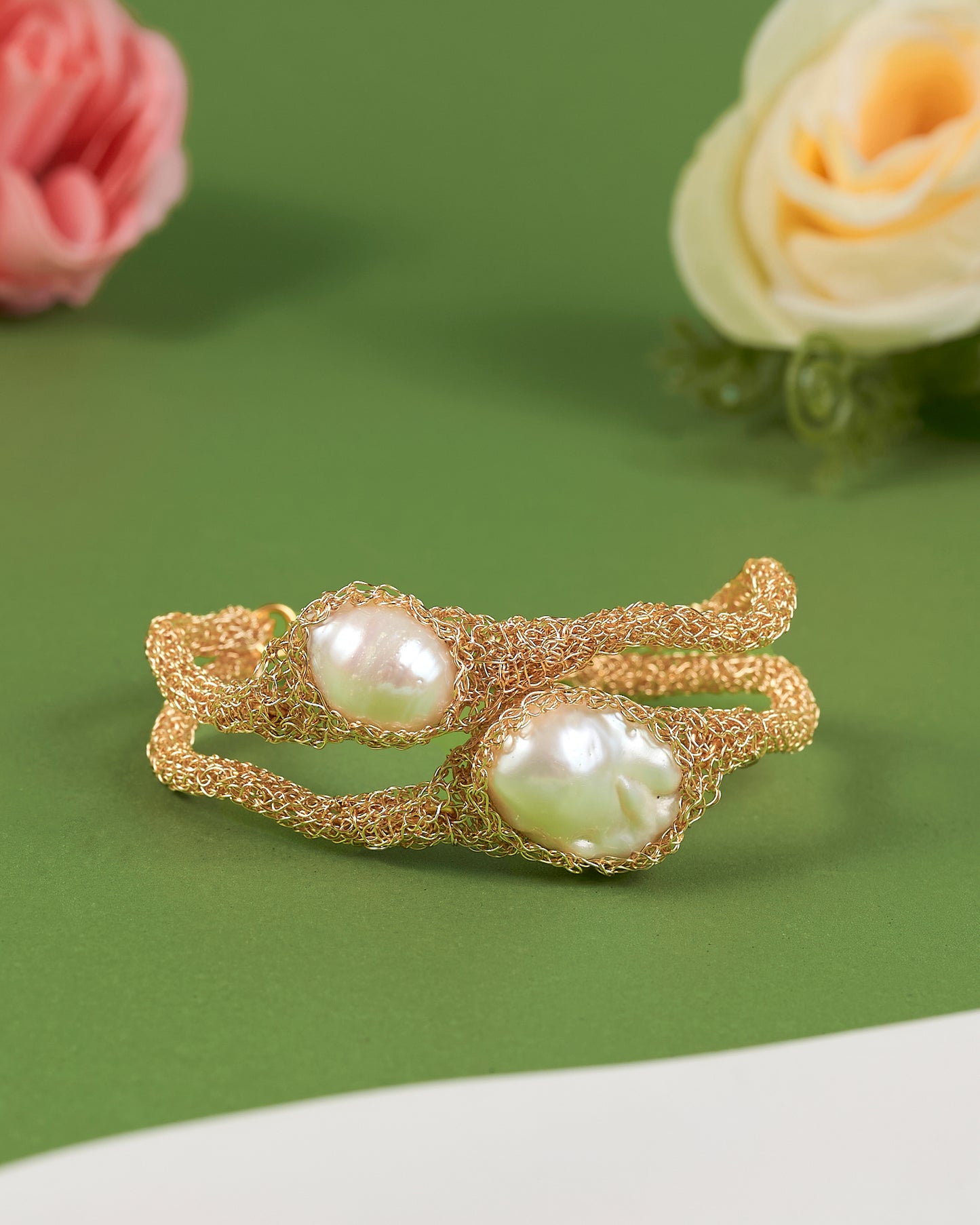 Candela Pearl Gold Bangle