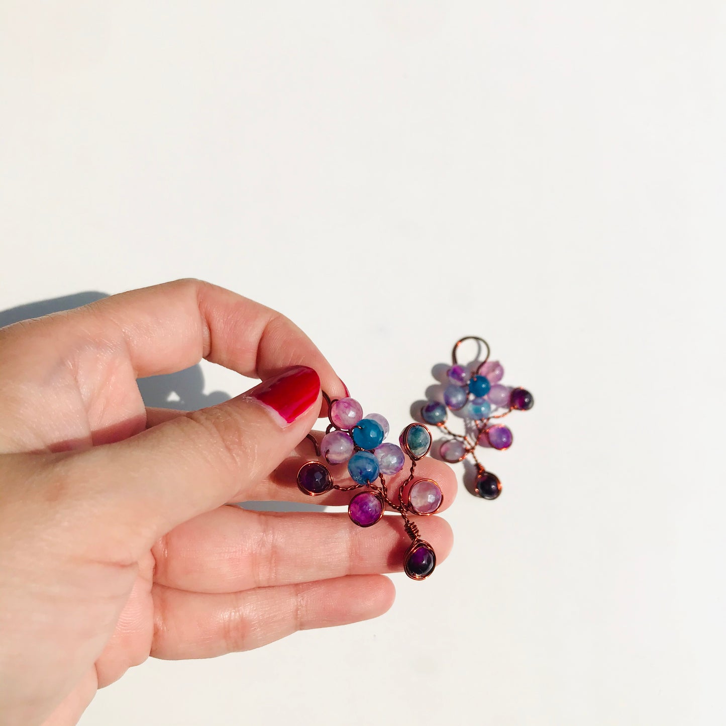 FLOWERS EARRING BLUEPURPLE BW