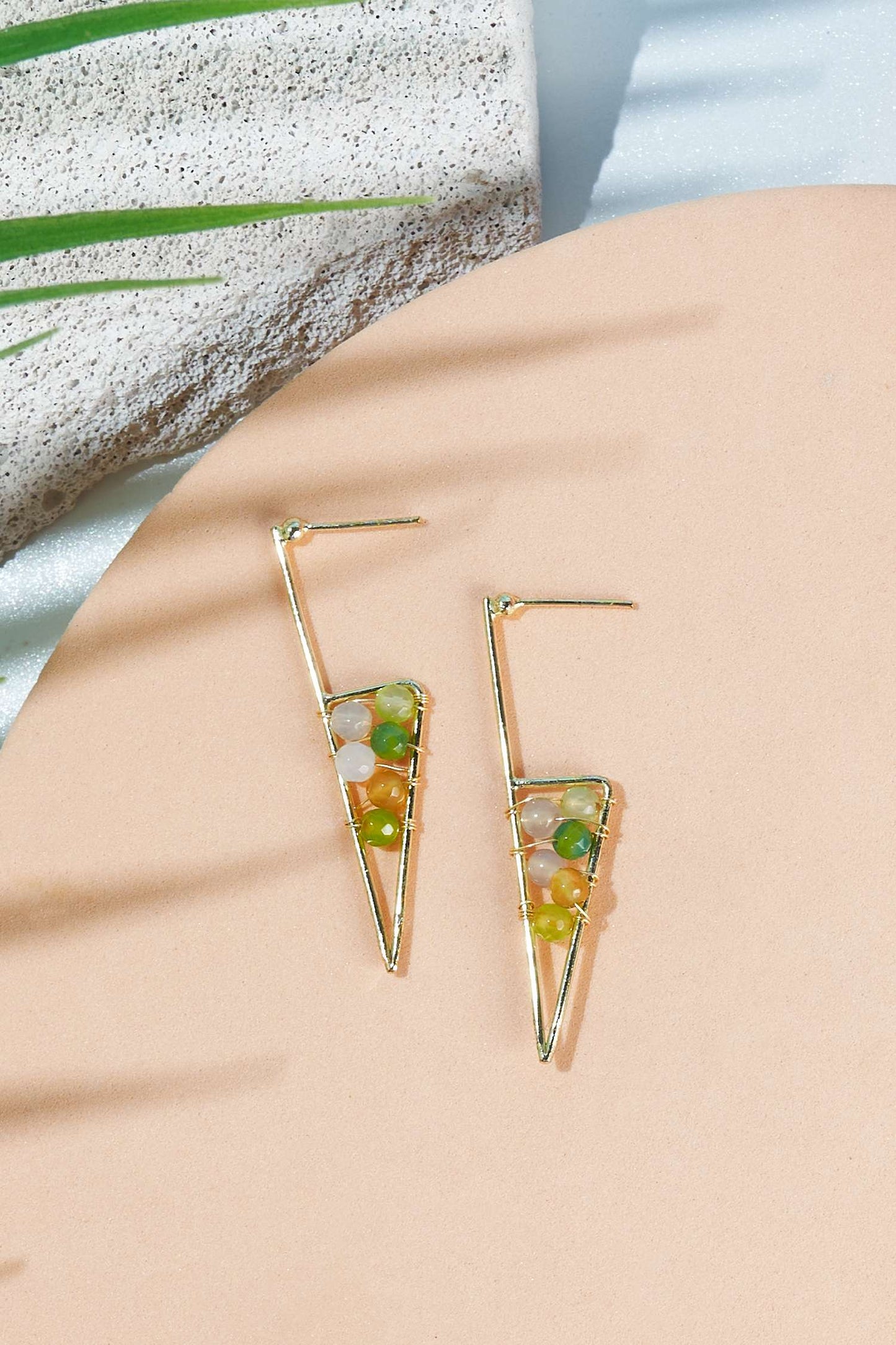 Egypt green brass earring (13)