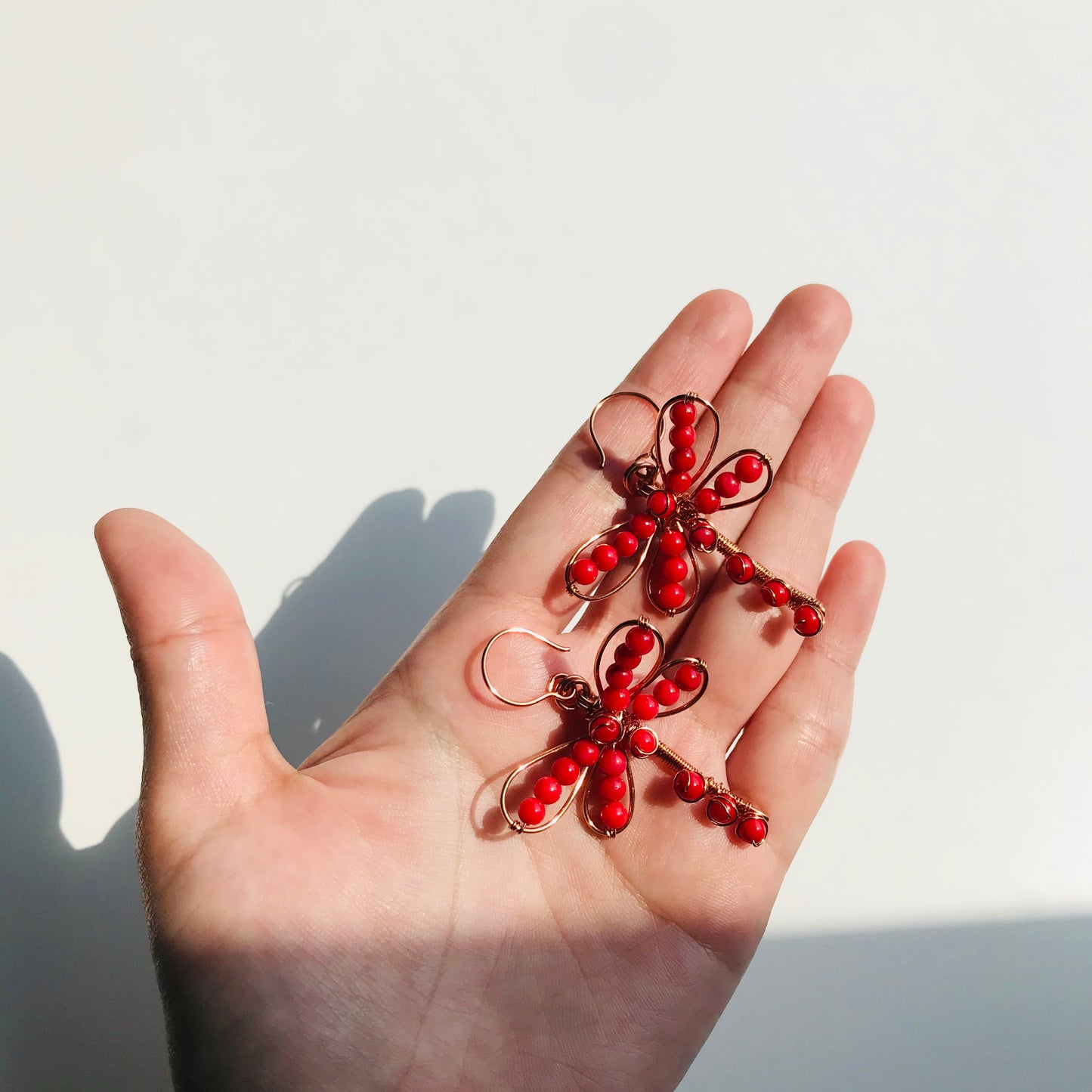 DRAGONFLIES EARRING CORAL RG