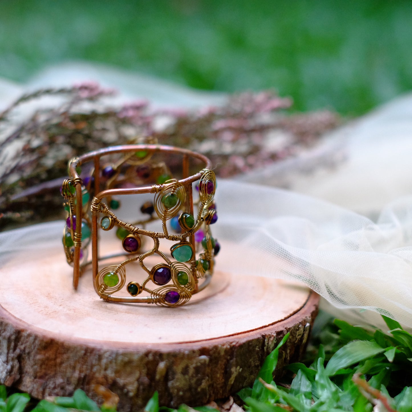 MAXI SOPHIA BANGLE GREEN PURPLE GM