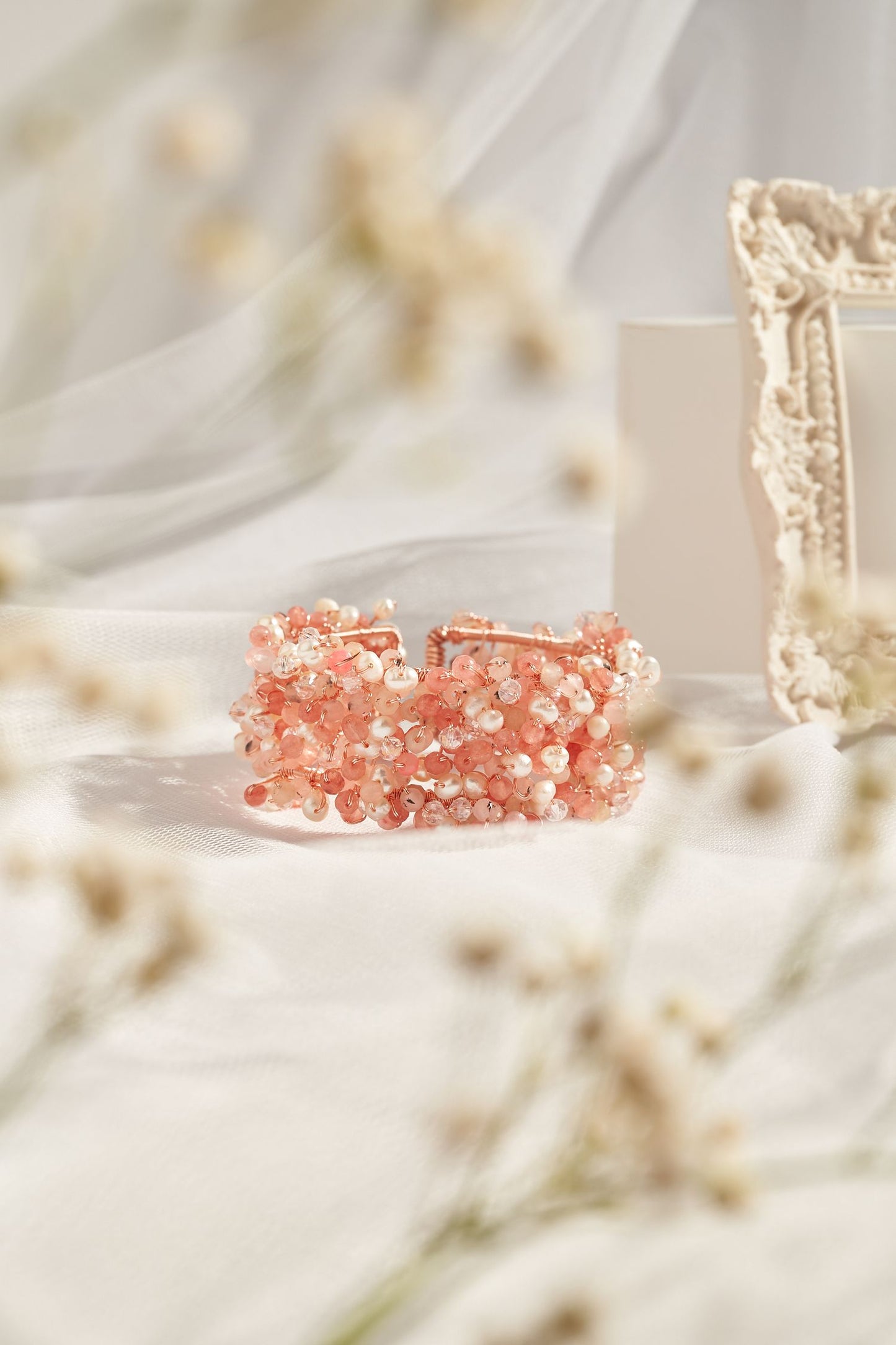 Baby breath bangle pink RG