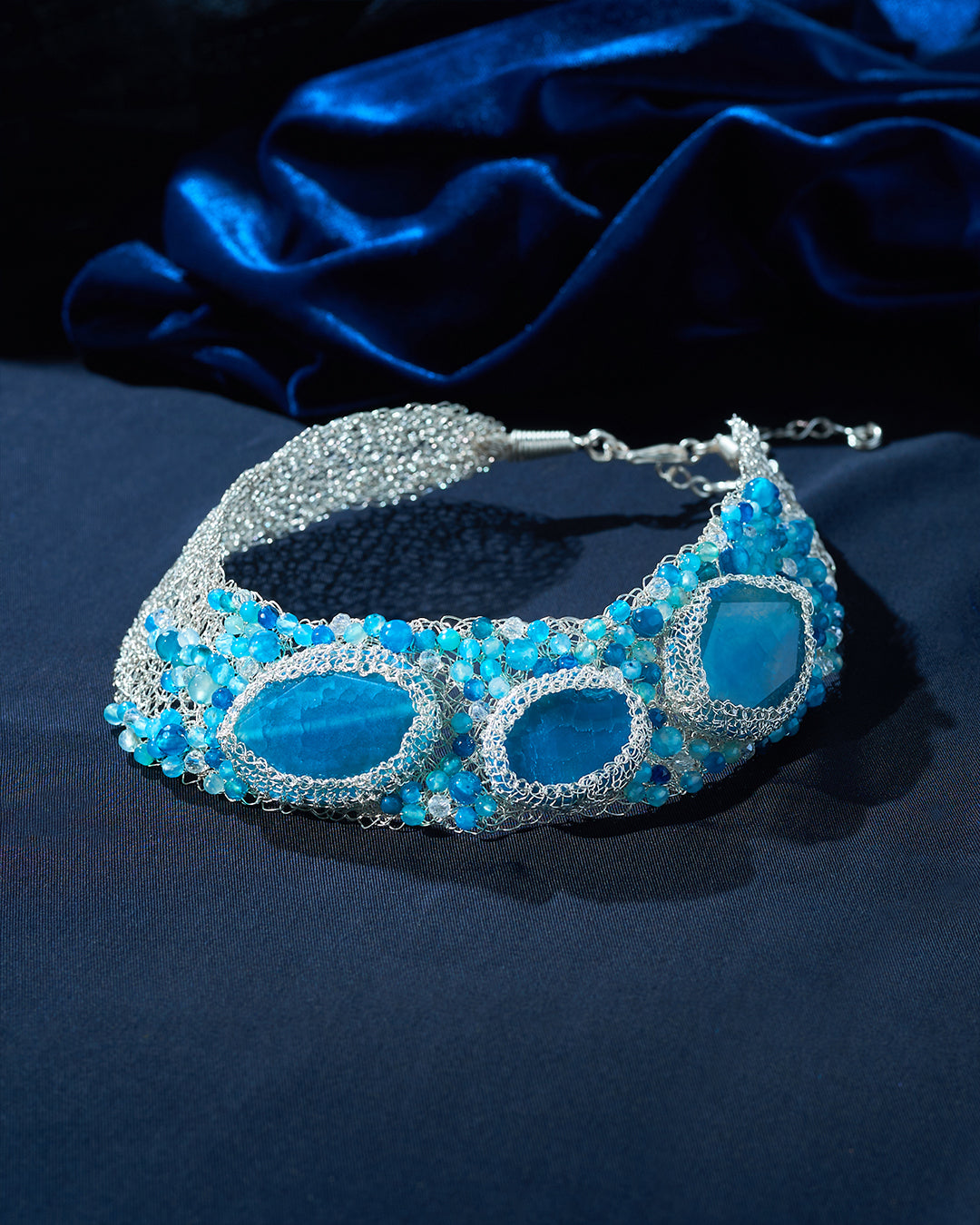 Zenara Blue Silver Necklace