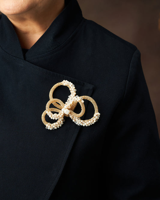 Cempaka Pearl Gold Brooch