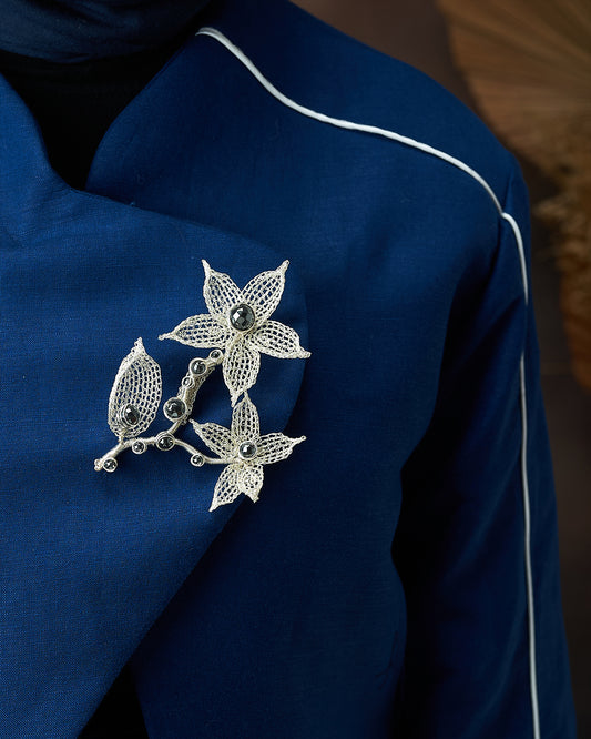 Lakshmi Silver Brooch