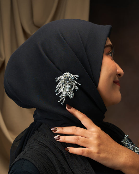 Aluna Grey Silver Earrings