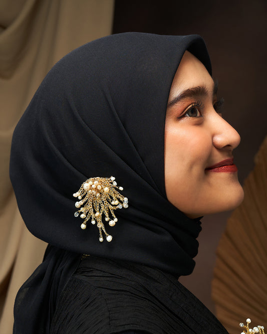 Aluna Pearl Gold Earrings