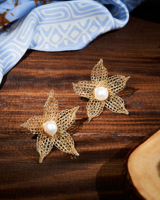 Lakshmi Pearl Gold Earrings