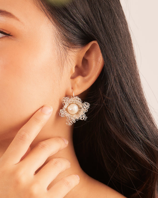 Tulips Silver Earring