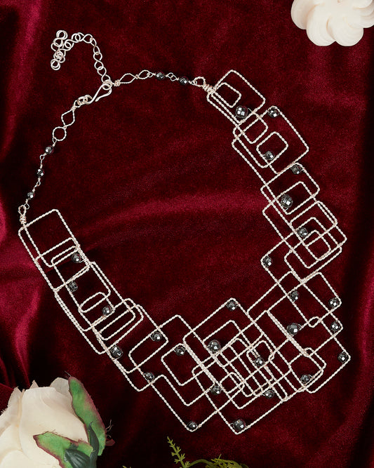 Maze Silver Necklace