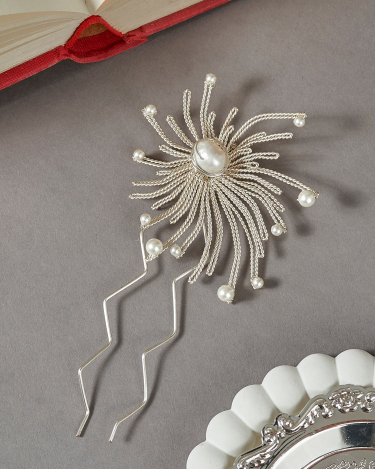 Flare Silver Hairpin