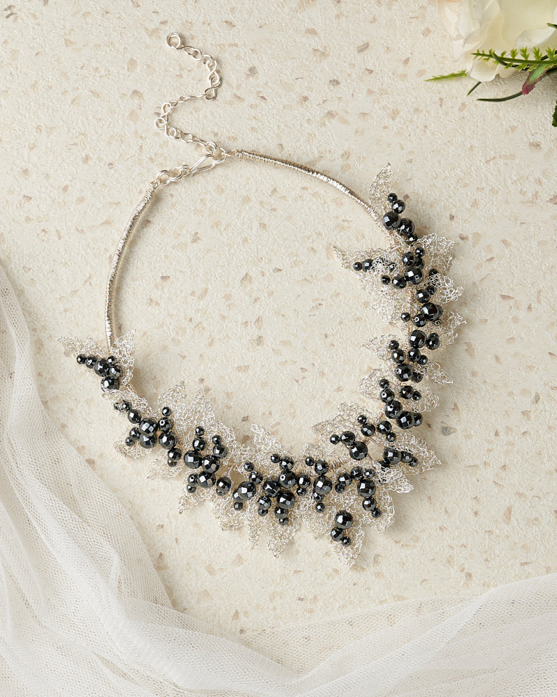 Dreamy Petal Hematite Silver