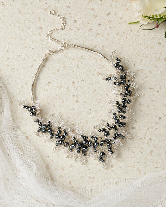 Dreamy Petal Hematite Silver