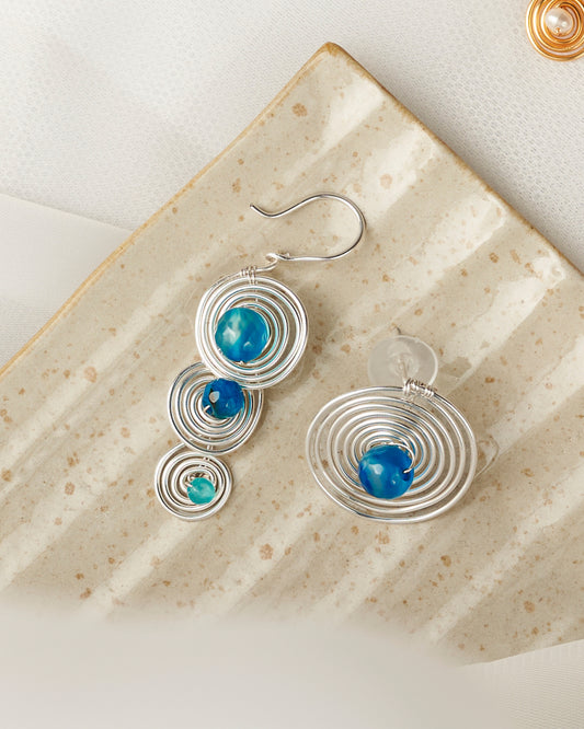 Dreamy Soleil Earring Blue Silver