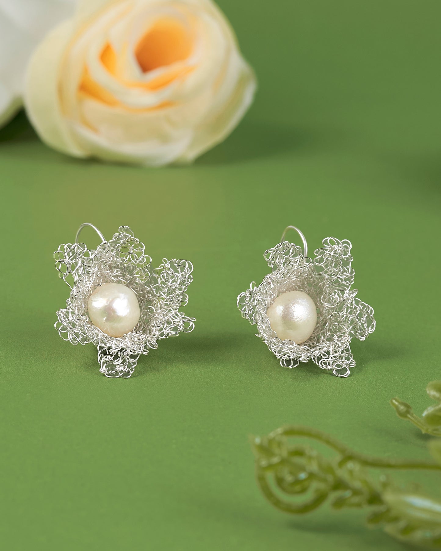 Tulips Silver Earring