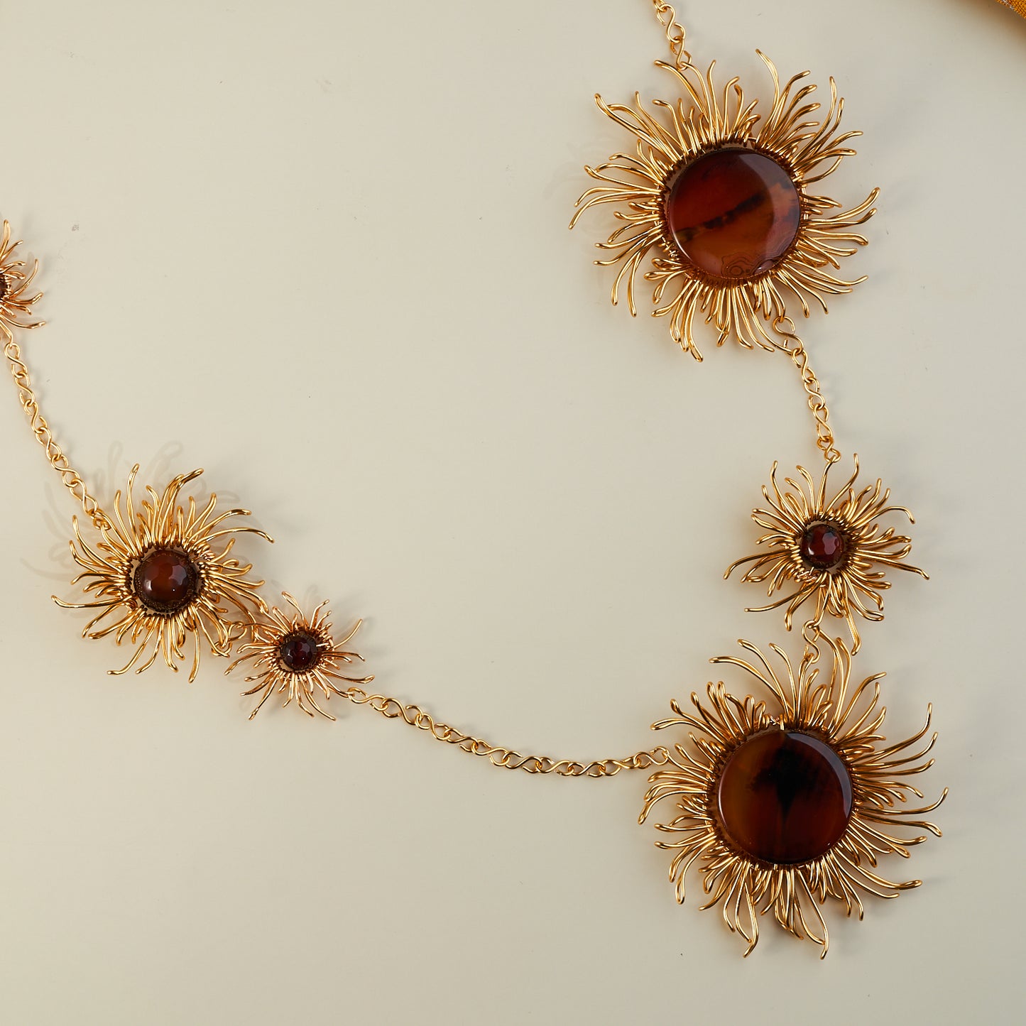 Mata Uroe Brown Gold  Long necklace