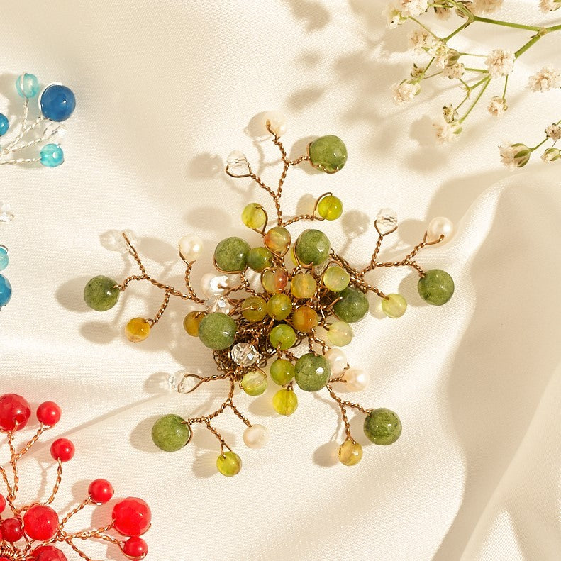 Baby breath brooch green GM