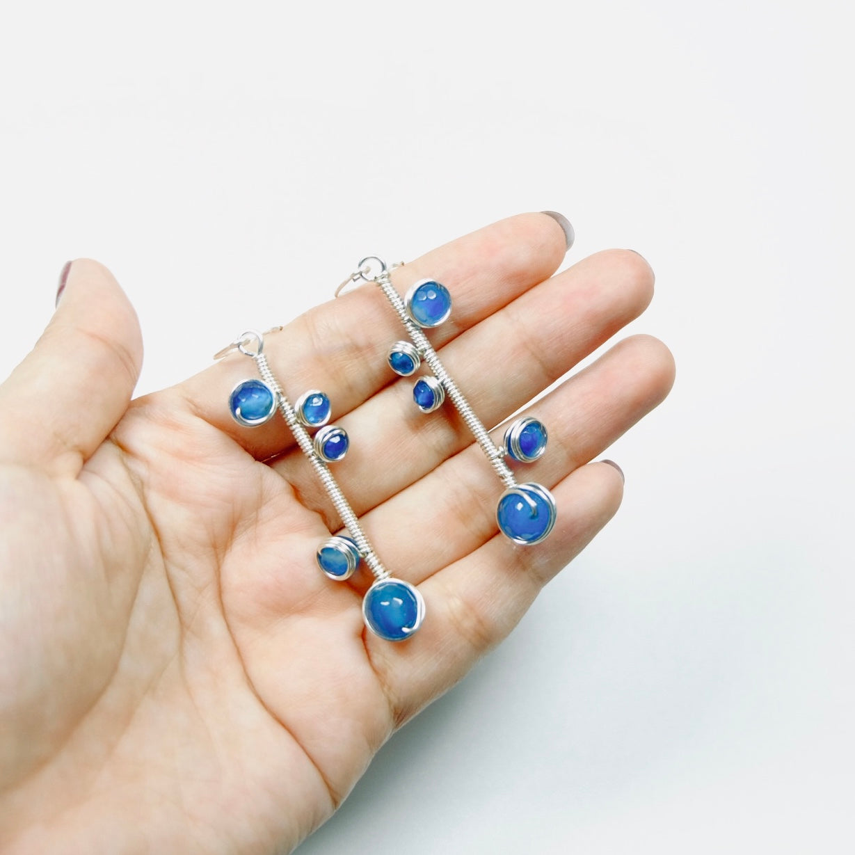 KLADIA EARRING BLUE SILVER