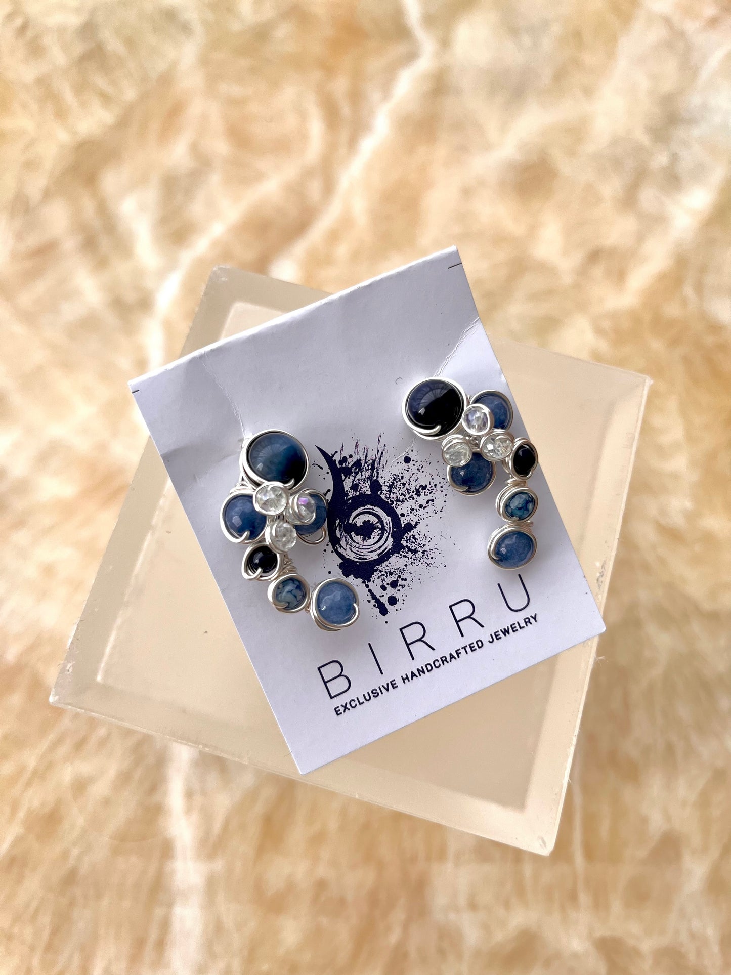 SPARKLING KLADIA EARRINGS BLUE SILVER