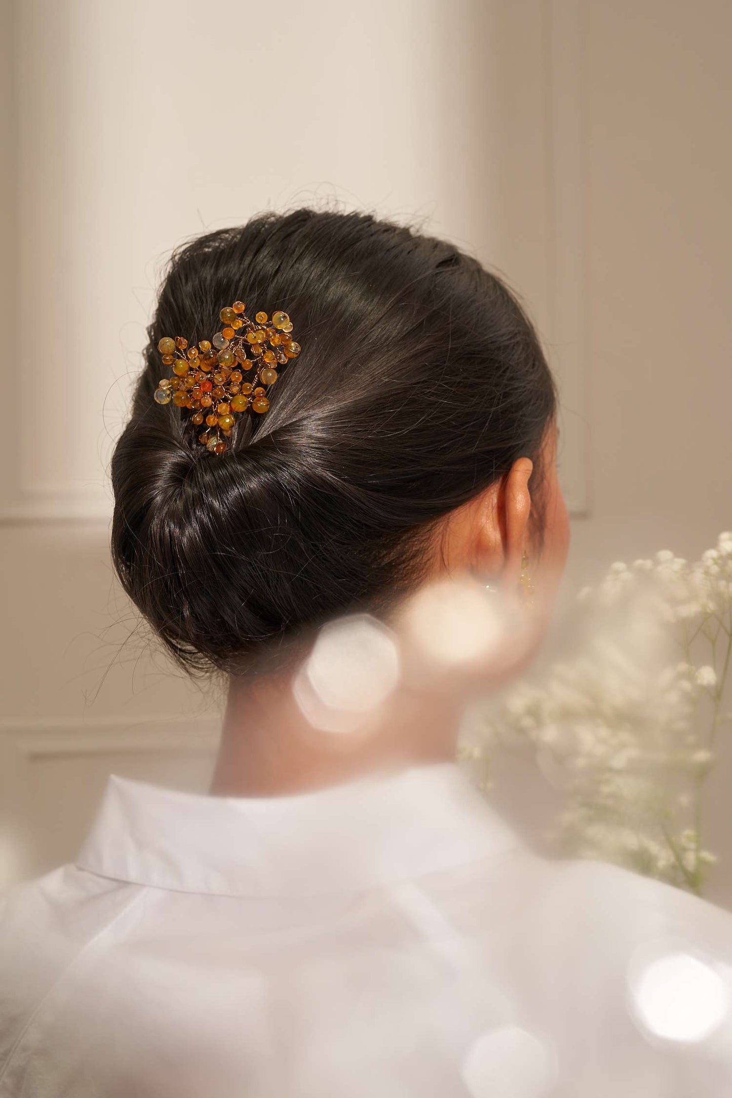 Baby breath hairpin brown GM