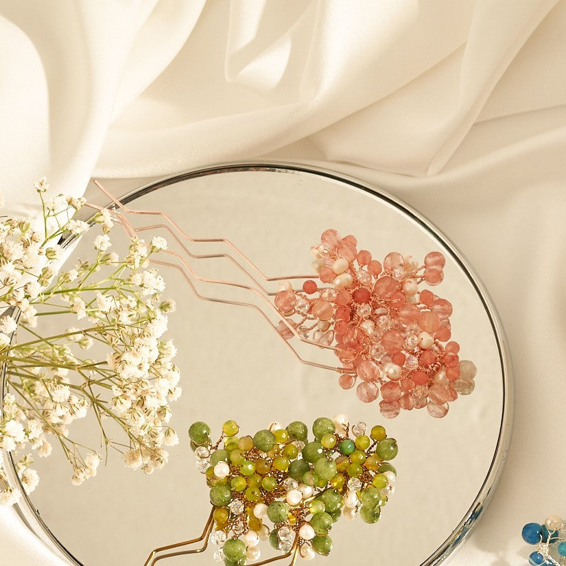 Baby breath hairpin pink RG