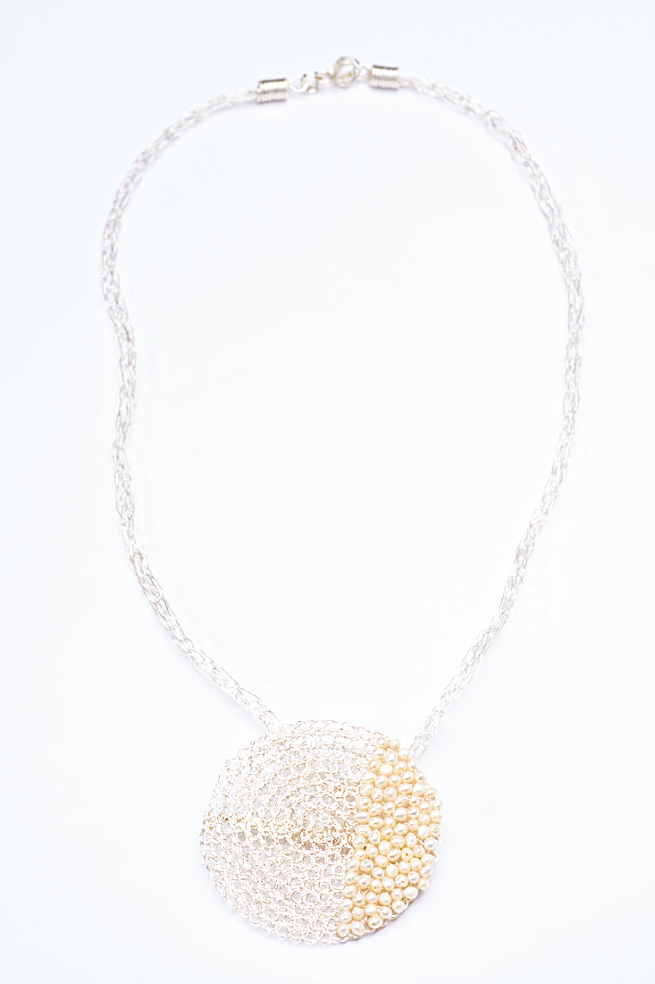 PENDANT BROOCH PEARL SILVER