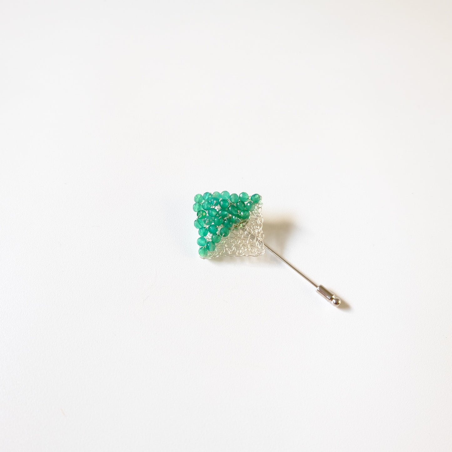 SQUARE CROCHET GREEN SILVER