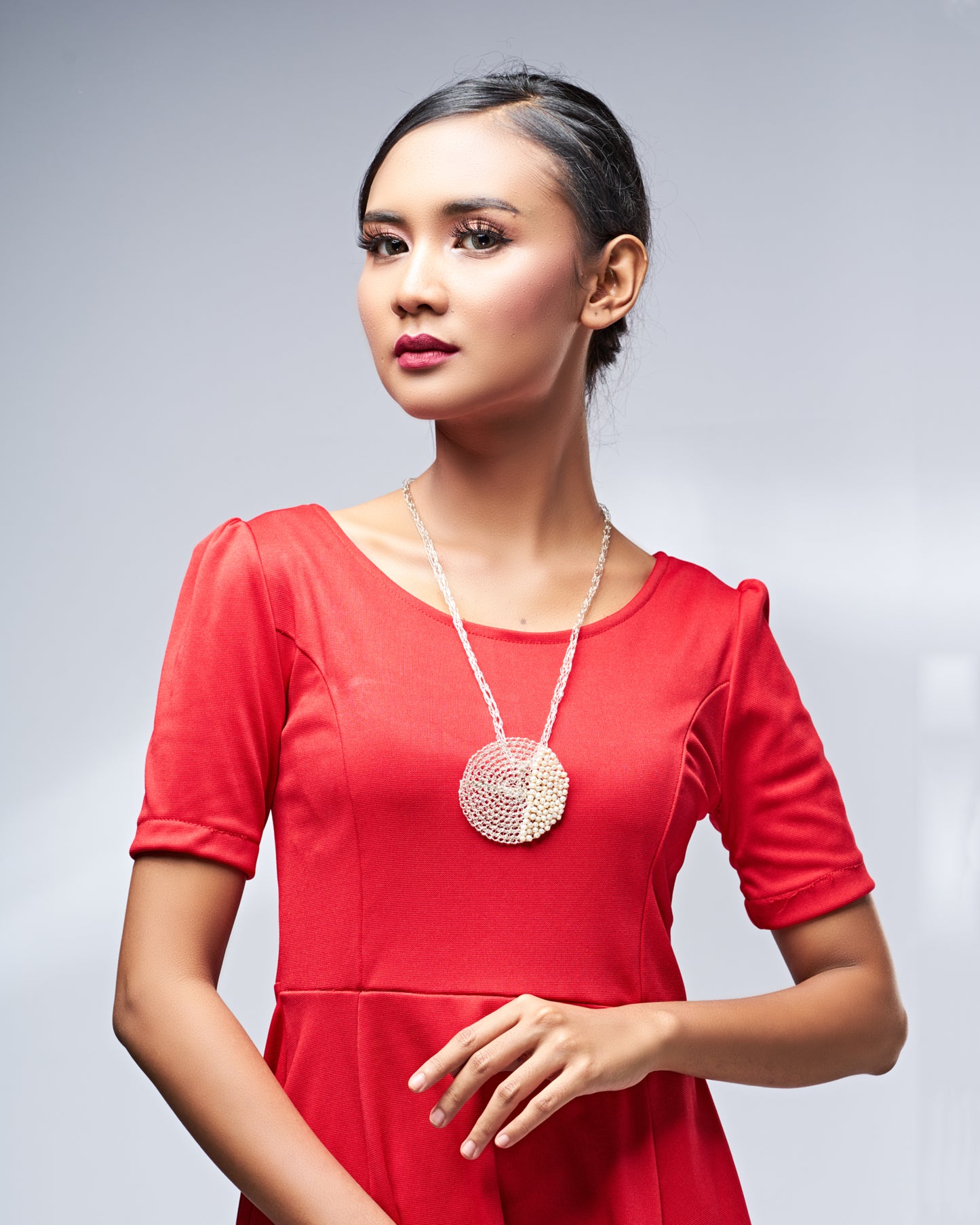 PENDANT BROOCH PEARL SILVER
