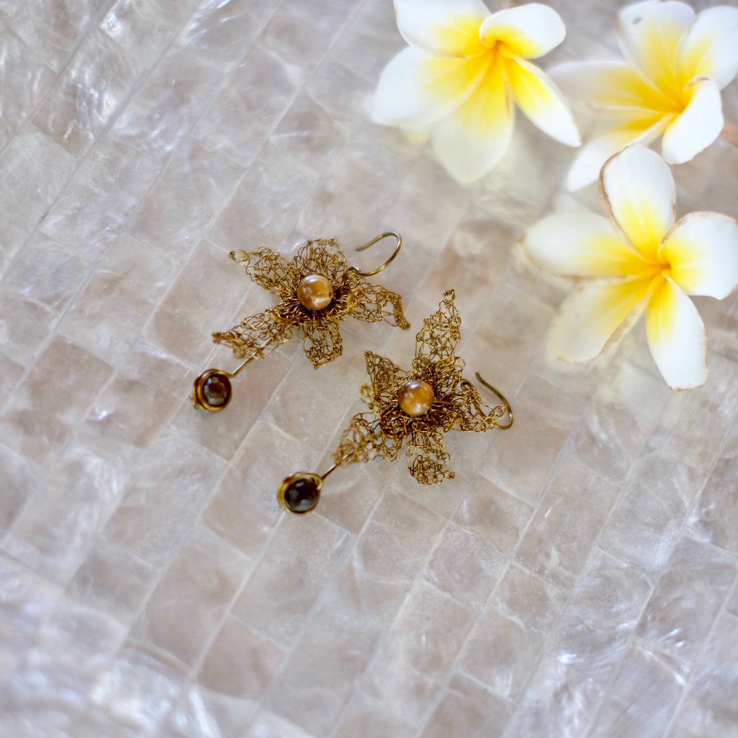 KEMUNING EARRINGS TIGER EYE GM