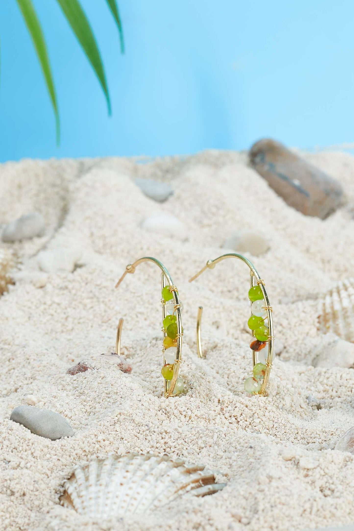 Madrid green brass earring (12)