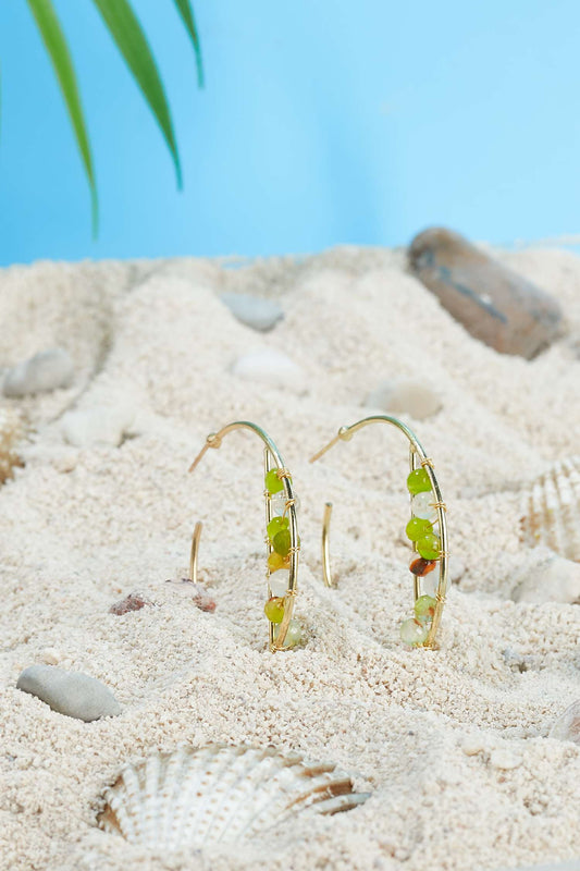 Madrid green brass earring (12)