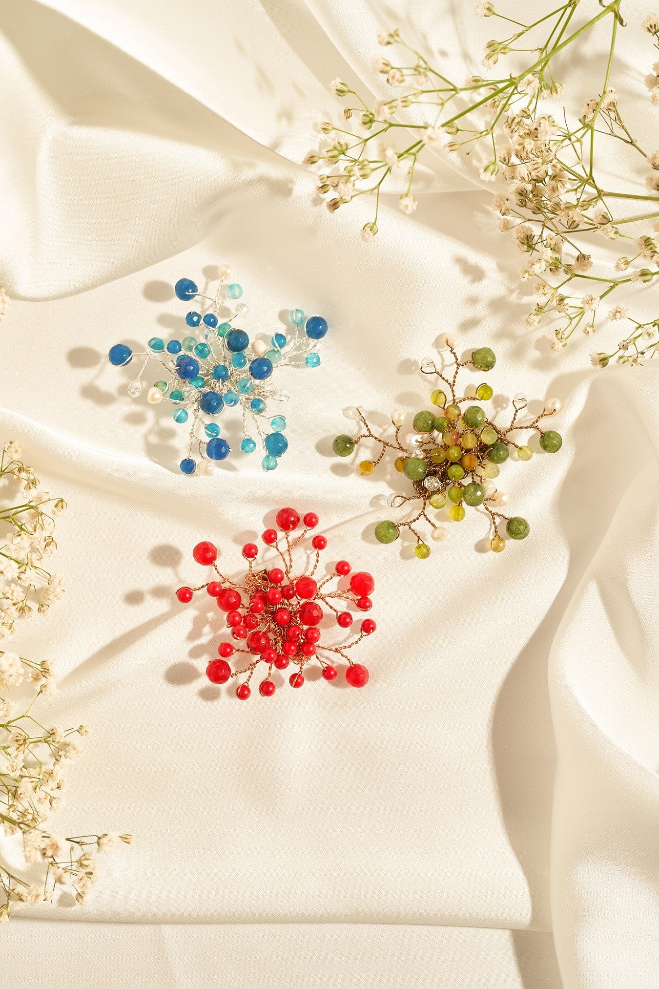 Baby breath brooch green GM