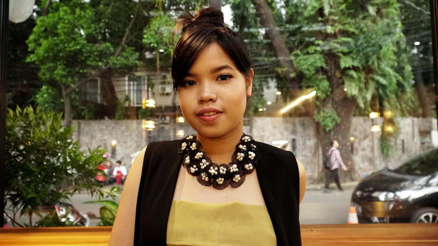 ADAMMA CROCHET PEARL BLACK