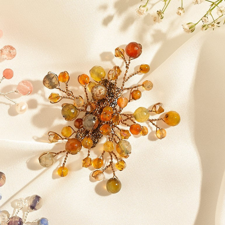 Baby breath brooch brown GM