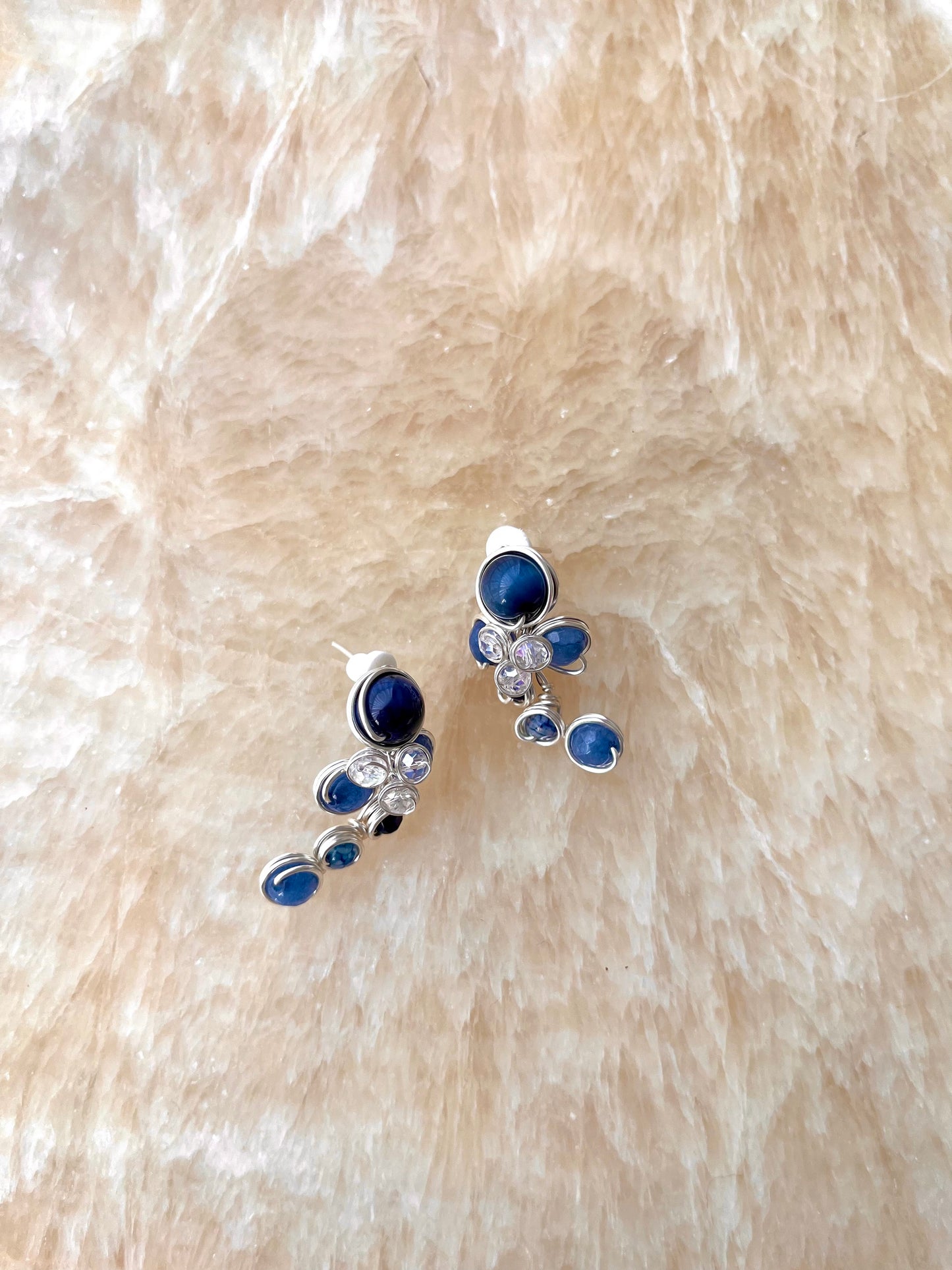 SPARKLING KLADIA EARRINGS BLUE SILVER
