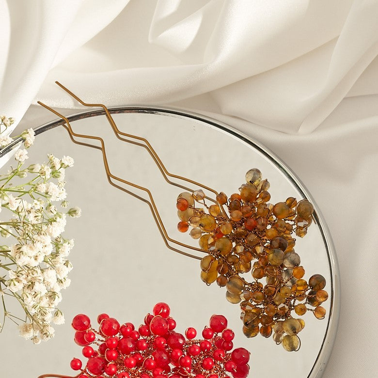 Baby breath hairpin brown GM