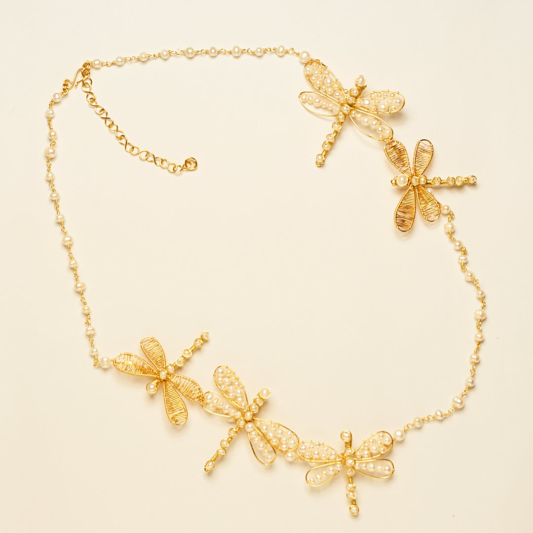 DRAGONFLIES PEARL GOLD