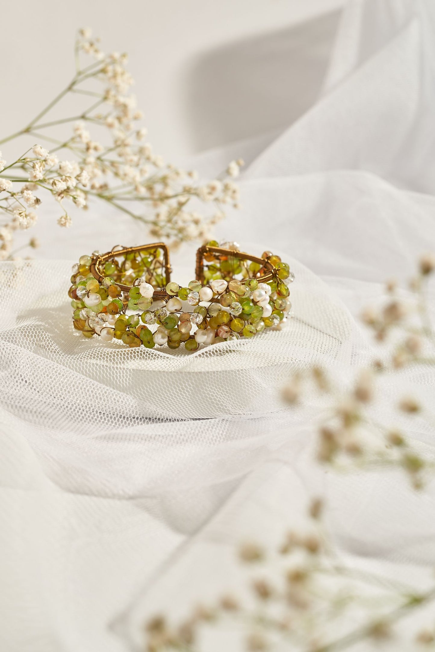 Baby breath bangle green GM