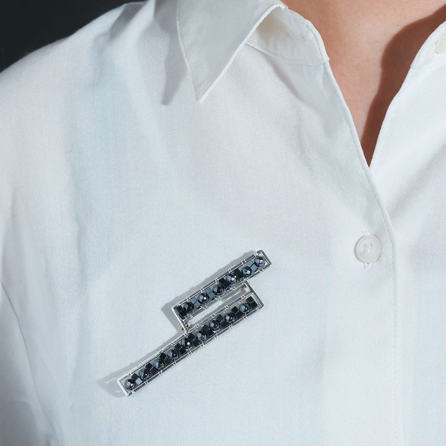 Sydney hematite brooch