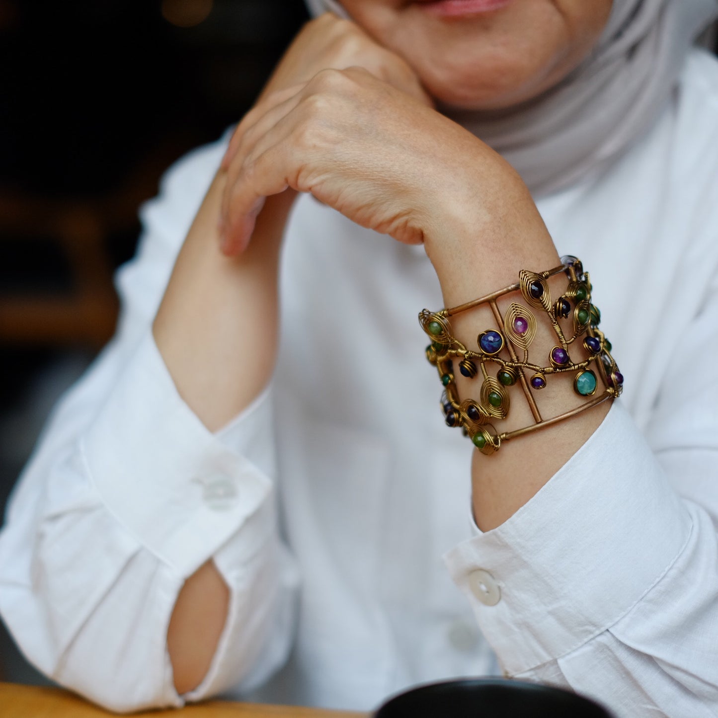 MAXI SOPHIA BANGLE GREEN PURPLE GM