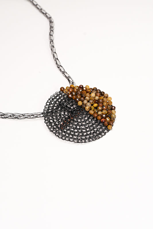 PENDANT BROOCH BLACK TIGEREYE