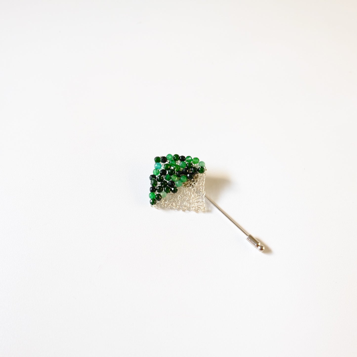 SQUARE CROCHET GREEN SILVER