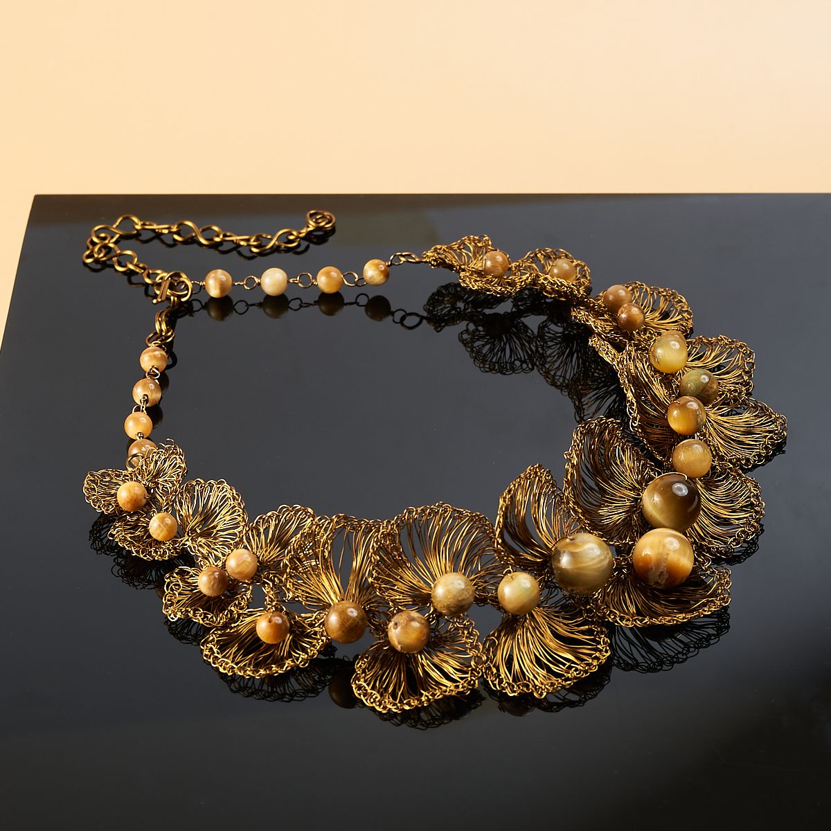 Wave choker tiger eye vintage