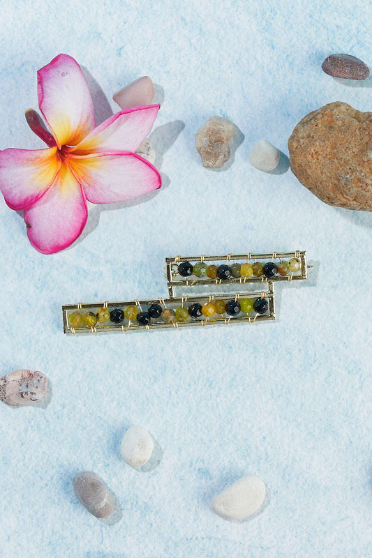 Sydney yellow black brooch