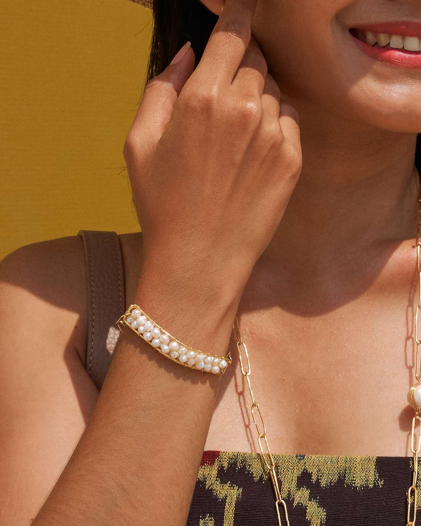 Como pearl brass bracelet (9)